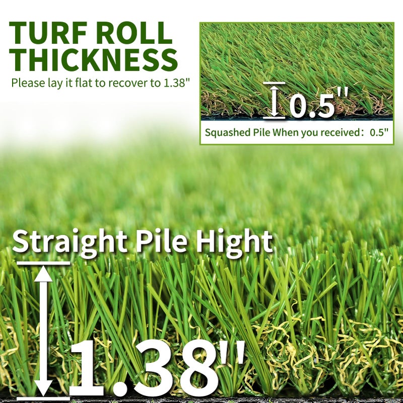 SunVilla Artificial Grass Rug Indoor Outdoor, Realistic Thick Synthetic Fake Grass Mat for Dogs, Garden Lawn Landscape Patio Grass (2 in X 3 in - Sample) - Image 3
